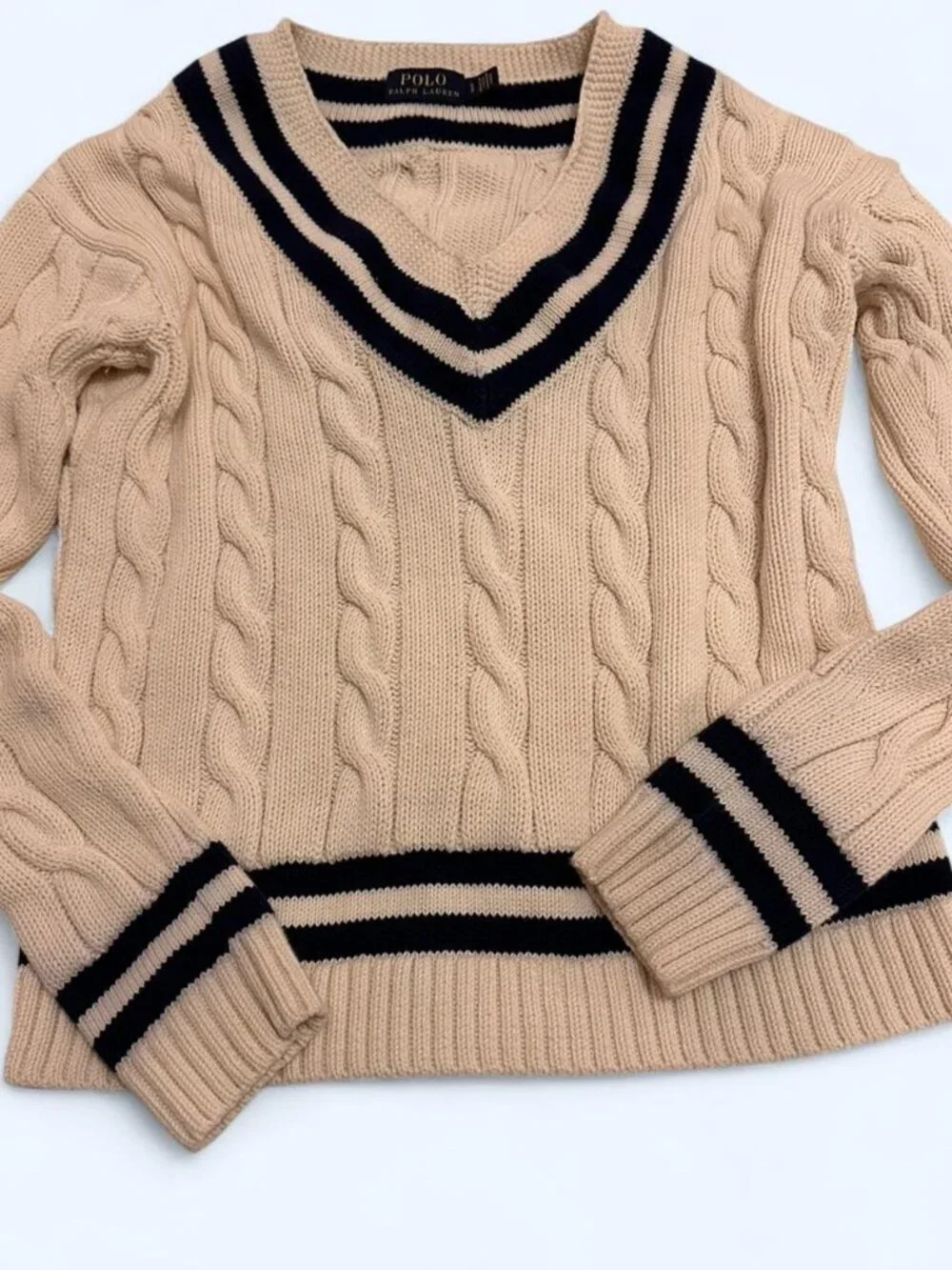Polo Ralph Lauren Women's Cream and Tan Sweater - Picture 4 of 4